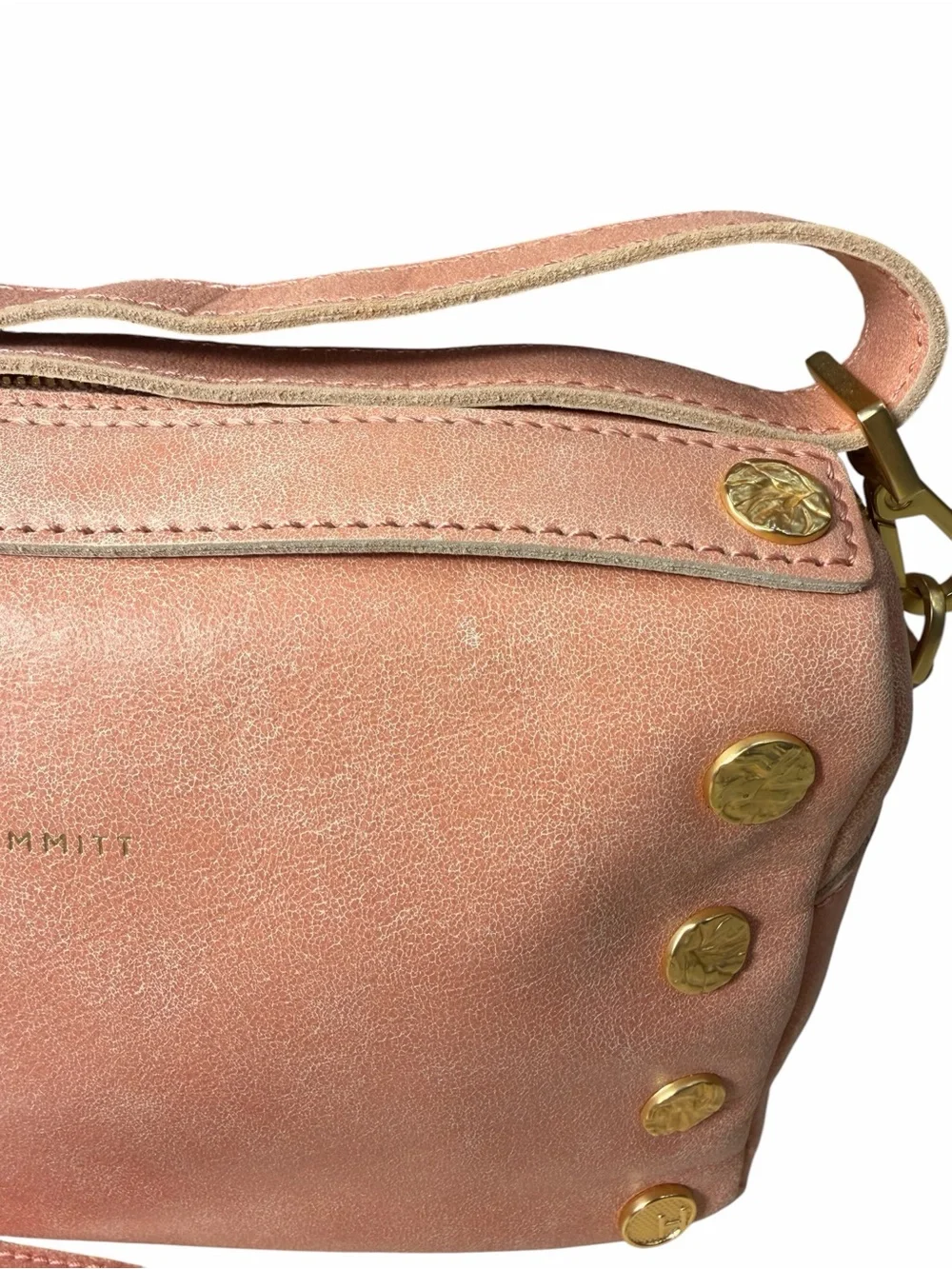 Hammitt Coral Pink Leather Crossbody Bag with Gold Studs - Picture 4 of 7